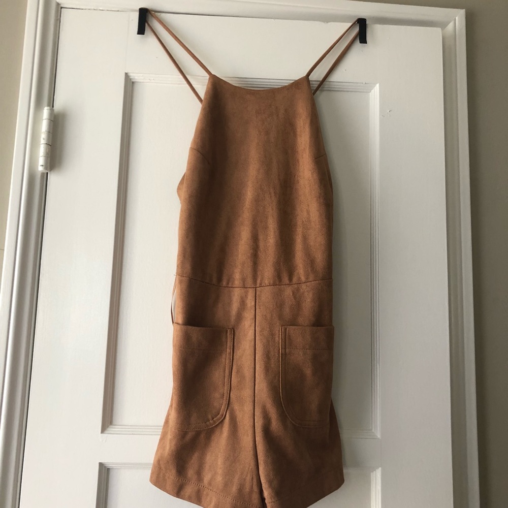 - Brown Suede Romper
